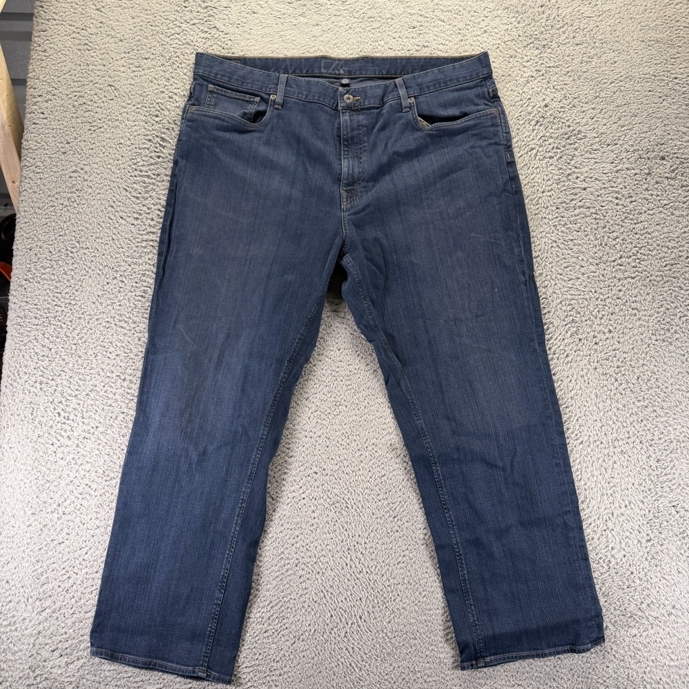 Green Wood Jeans Mens 42x30 Blue Cotton Denim Straight Relaxed Fit Faded Stretch